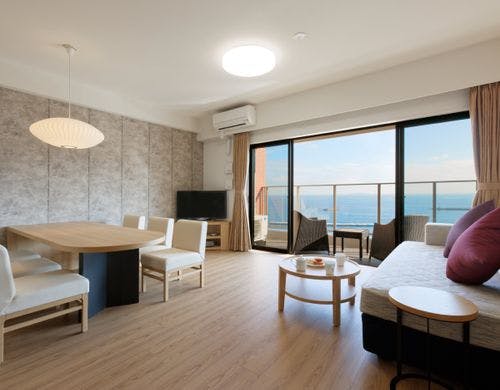 全ての客室が海向きの2LDKです。