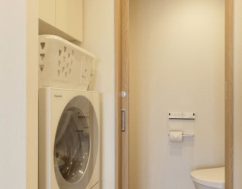 長期滞在にも便利な洗濯乾燥機