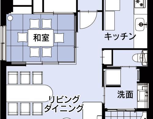 客室は約70平米（間取りは一例です）