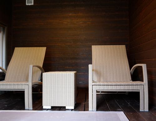 お風呂場　外気浴スペース