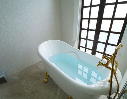 猫足バスタブでゴージャズ