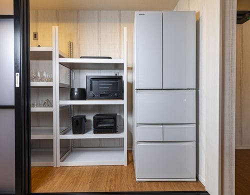 大型冷蔵庫や電子レンジなど完備しています