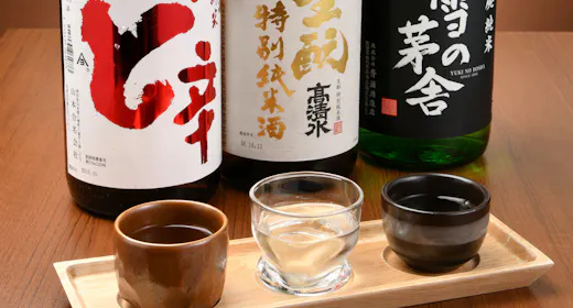 日本酒3種飲み比べで秋田の夜を満喫!選べるおつまみがついたちょい飲みプラン【夕食付き】