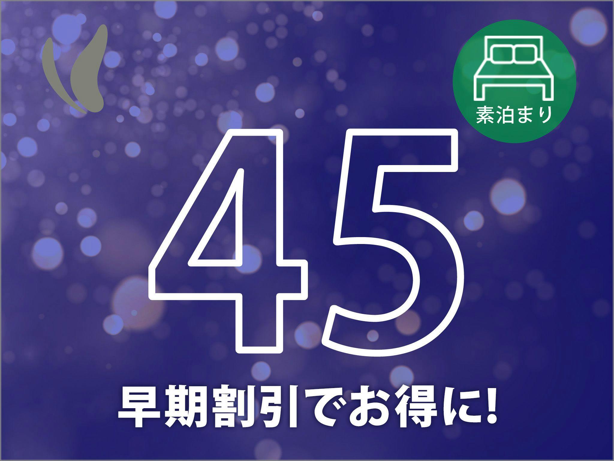 早割45！45日前までの予約でおトクに宿泊！今ならポイント最大8倍（朝食なし）