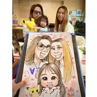 対面似顔絵-3名