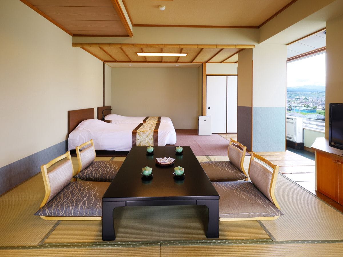 【Bangunan Utama】Bilik Gaya Jepun dan Barat (45㎡) dengan Katil Kembar