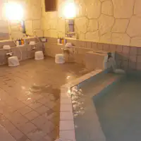 น้ำพุร้อนเทียมขนาดใหญ่พร้อมหินที่มีพลัง