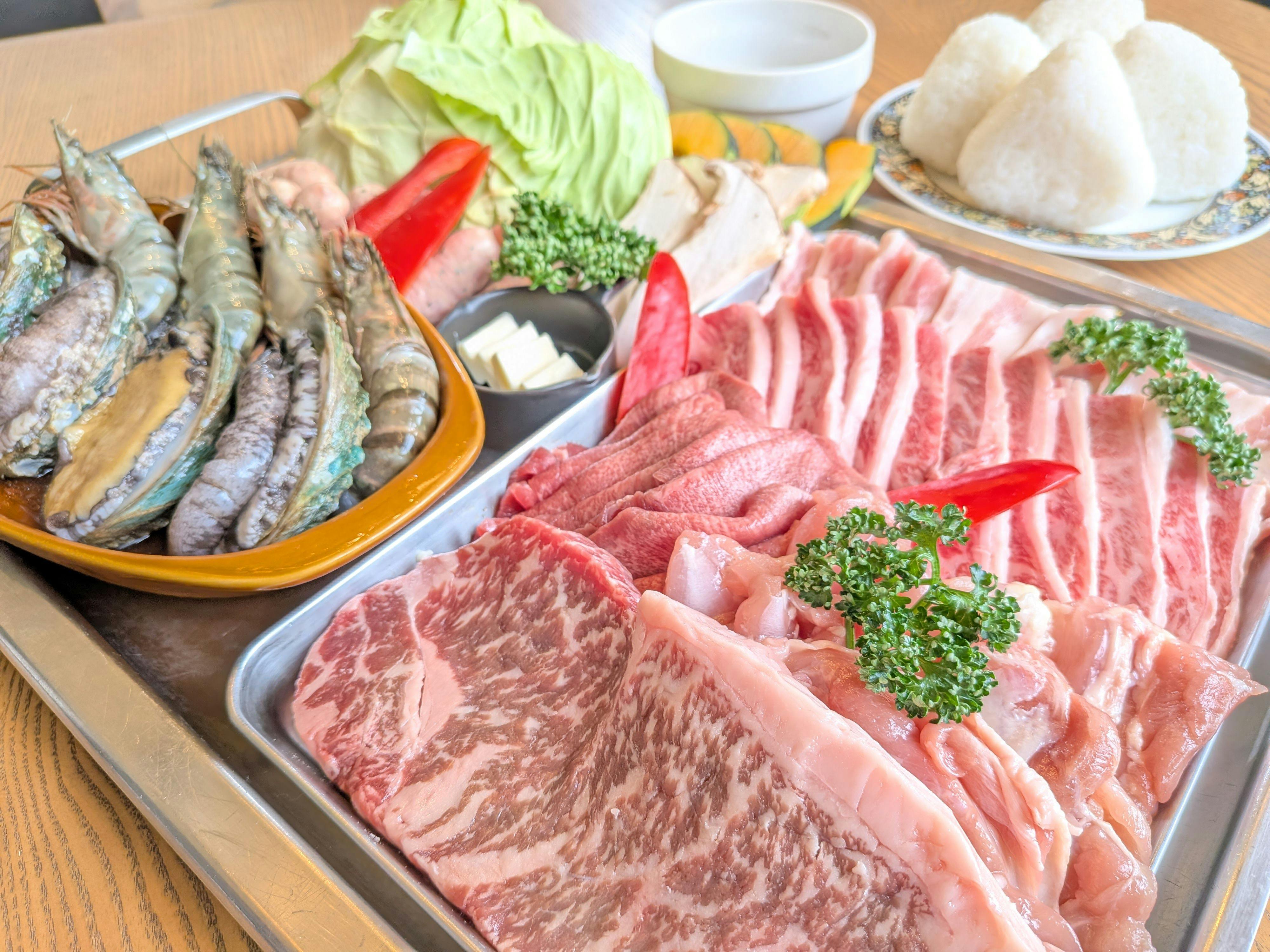 ภาพตัวอย่างวัตถุดิบสำหรับบาร์บีคิวมื้อเย็น