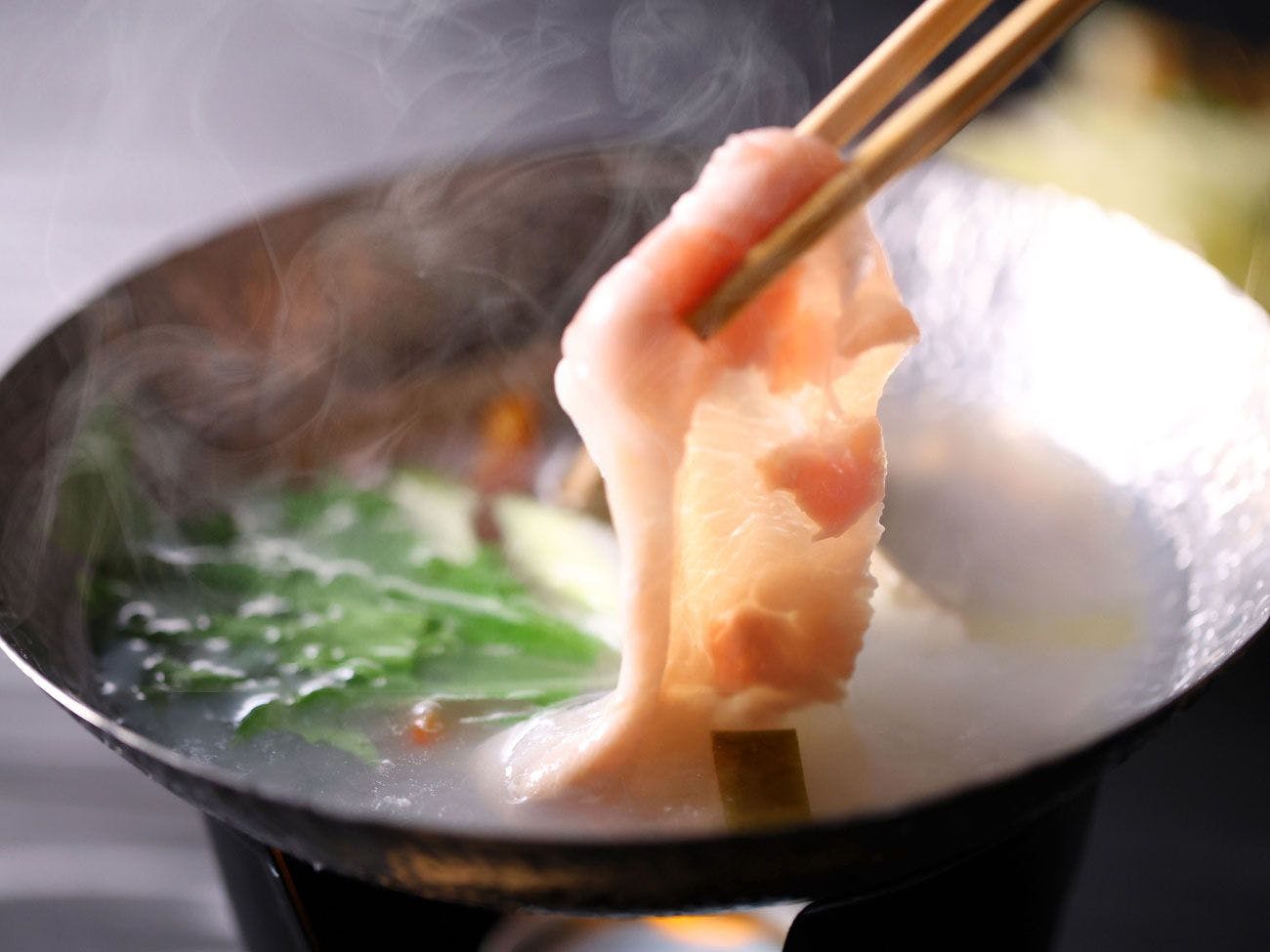 【Makan Malam】Shabu-shabu daging babi merek terkenal dari Shinshu Utara