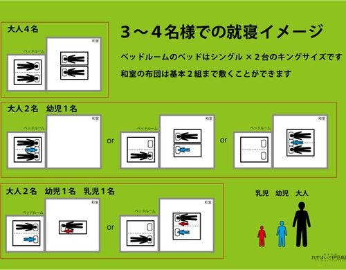 ３～４名様の就寝イメージ