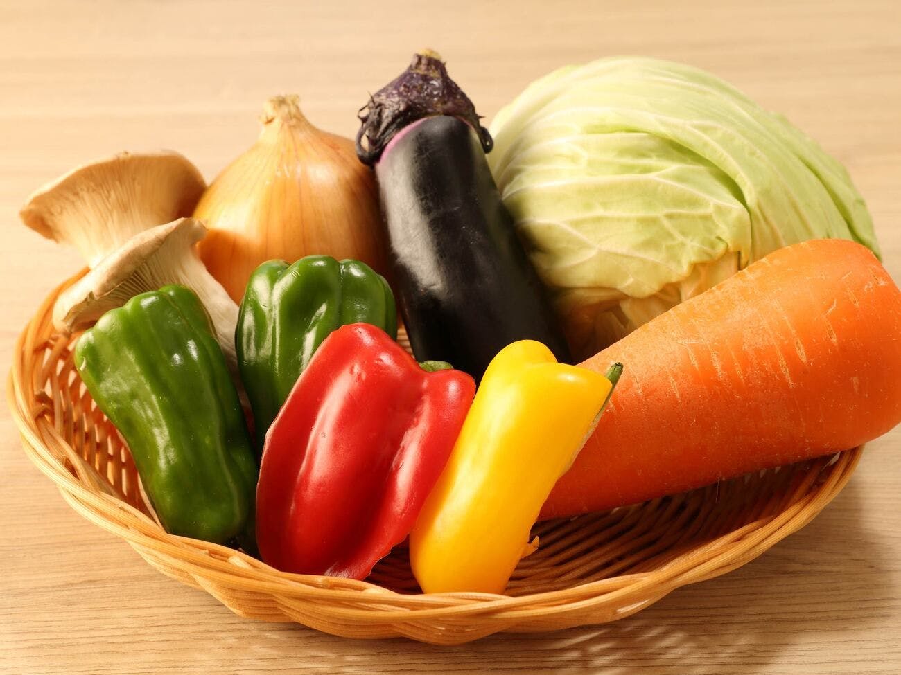 【Dinner】Fresh vegetables from Myogi Naba Farm.