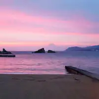 ภูเขาไฟฟูจิยามะยามพลบค่ำ