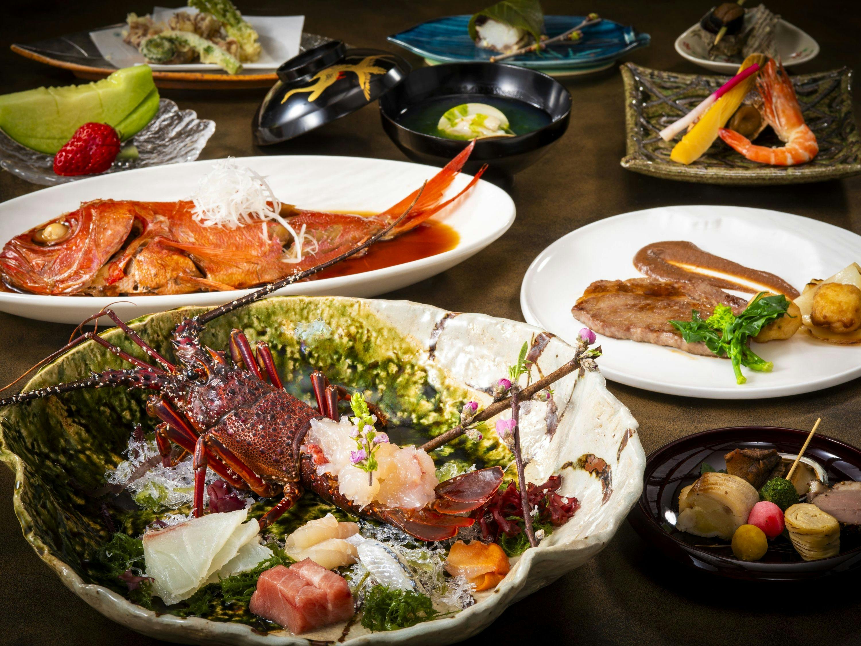 Hidangan kaiseki dinaik taraf (contoh)