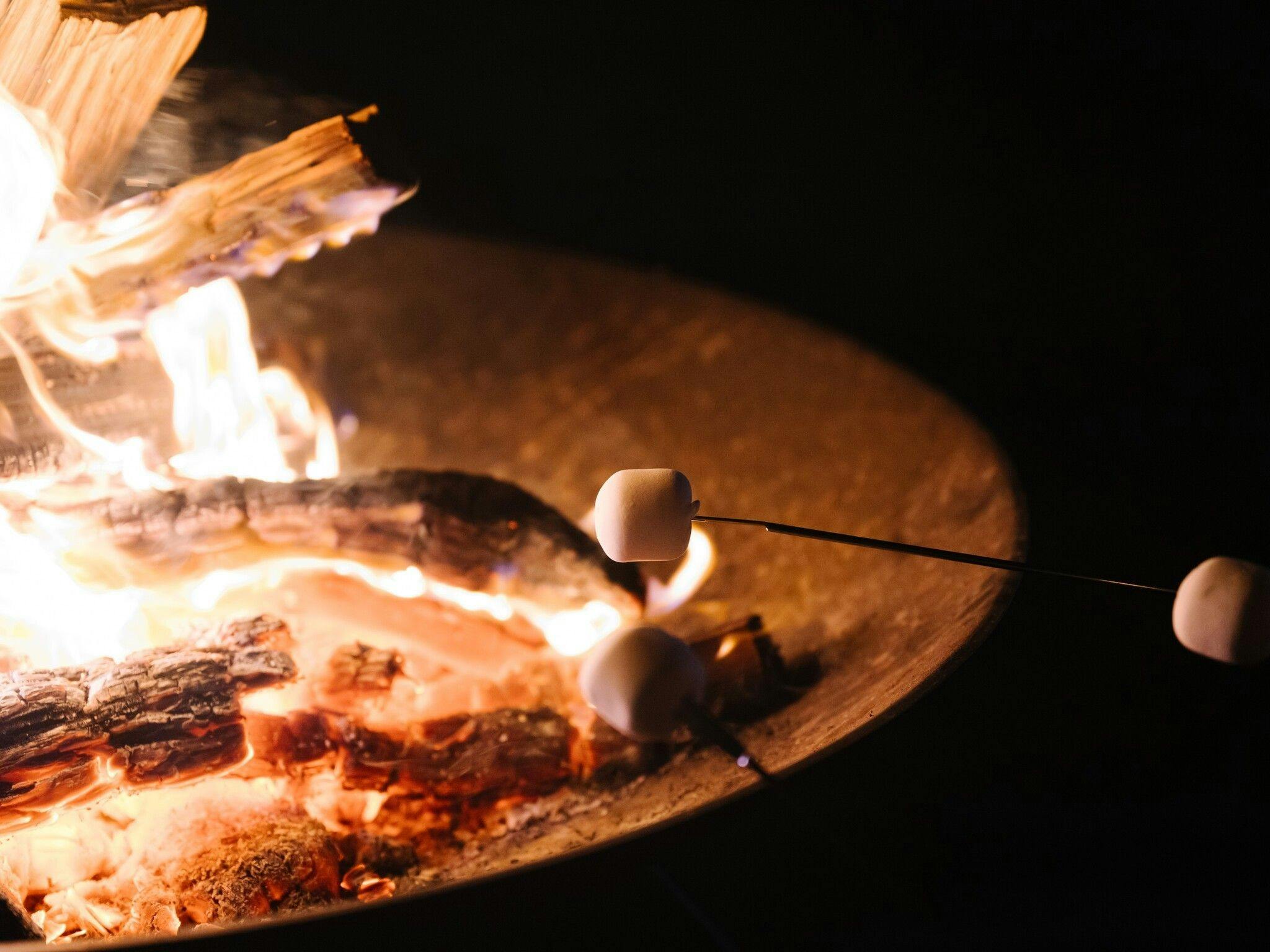 ย่างมาร์ชเมลโล่บนกองไฟให้นุ่มละมุน