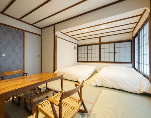 温かみのある和風ツインベッドルーム