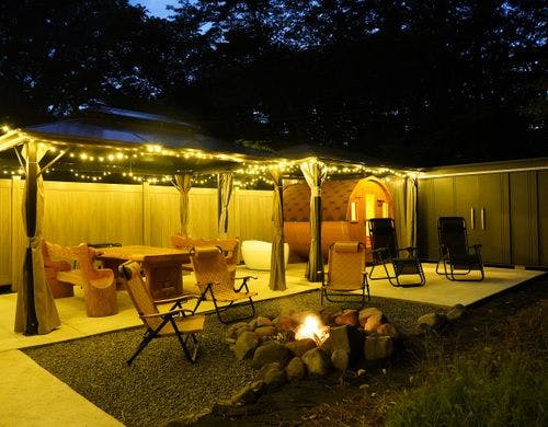 バレルサウナ、BBQ、焚き火サイト