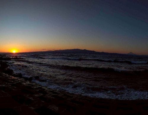 夕日と富士山ビュー