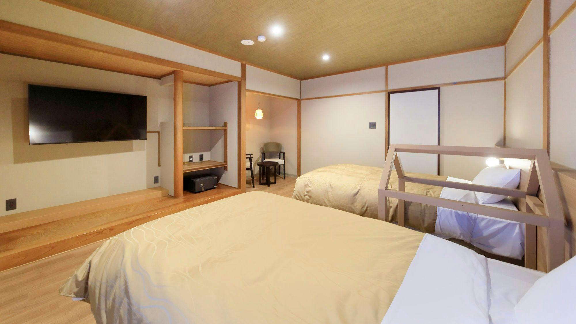 【Twin Bed dengan Pemandian Semi Terbuka】