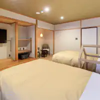 【Twin Bed dengan Pemandian Semi Terbuka】