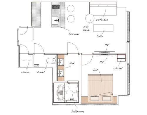 ジュニアスイート　リバービュー間取り図