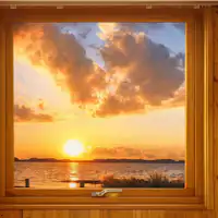 วิวริมทะเลสาบราวกับภาพวาดที่ใส่กรอบไว้