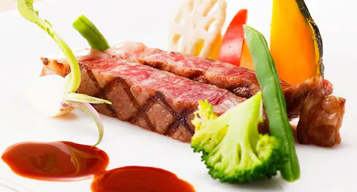 【お食事グレードアップ・1泊夕朝食付】山梨県産黒毛和牛「甲州牛」フランス料理フルコース