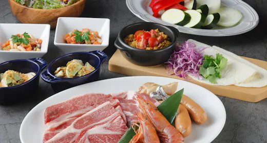 【屋上アウトドアBBQ】景色とお肉を堪能!~夕朝食付き~