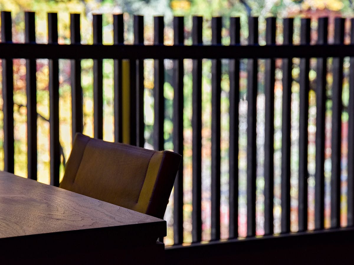 *【紅葉】食事処「仙人」に木々が寄り添う