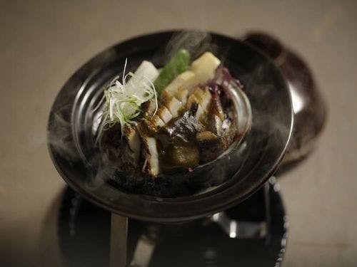 蒸し鮑友味噌焼き