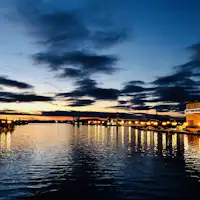 ทิวทัศน์ยามเย็นของแม่น้ำคุชิโระ