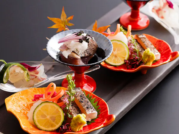 【女性に人気】少量美味の創作会席×露天風呂で贅沢旅<1泊2食>