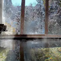 อ่างอาบน้ำไม้ฮิโนกิฤดูหนาว