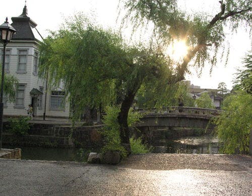 旅館玄関からの景色