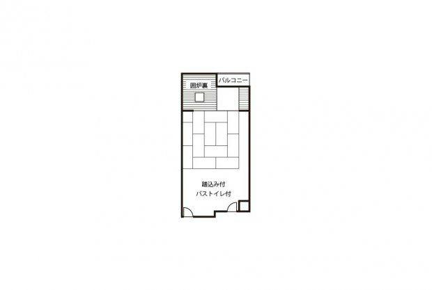 囲炉裏付和室間取り図