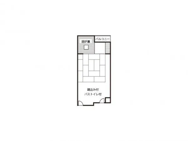 囲炉裏付和室間取り図
