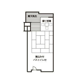 露天風呂＋堀炬燵付き和室間取り図