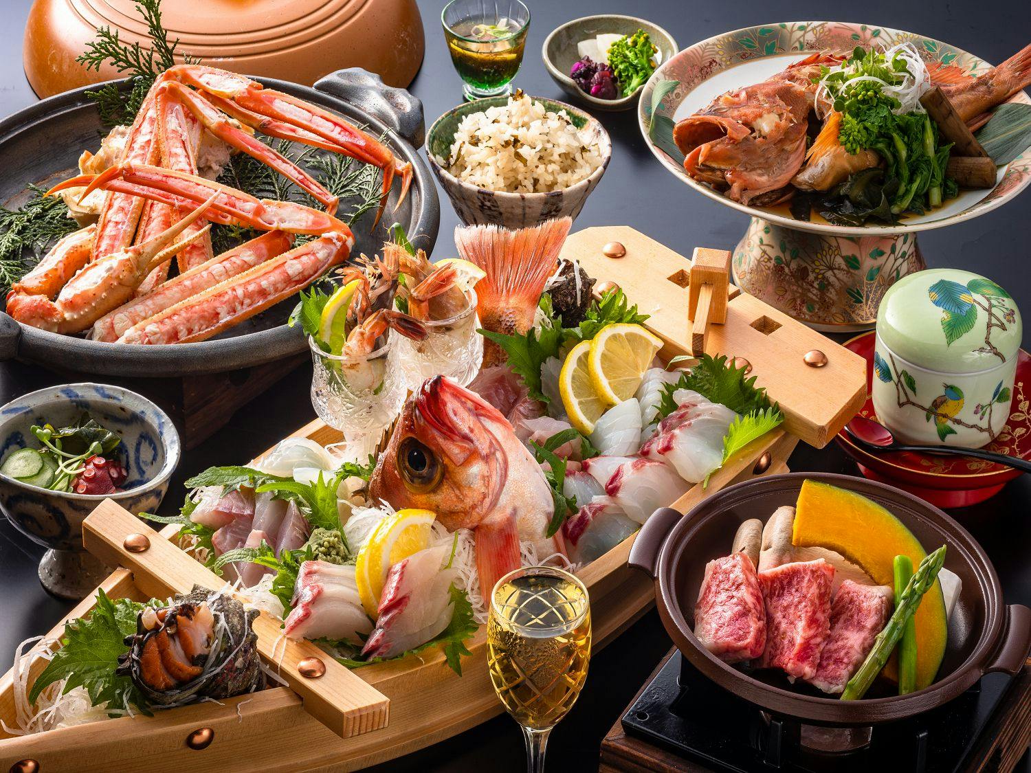 和牛陶板焼き付コースの例