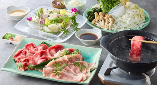 【淡路牛しゃぶしゃぶ】お肉好きの方必見/旨みあふれる淡路牛&国産豚を堪能<しゃぶしゃぶコース>