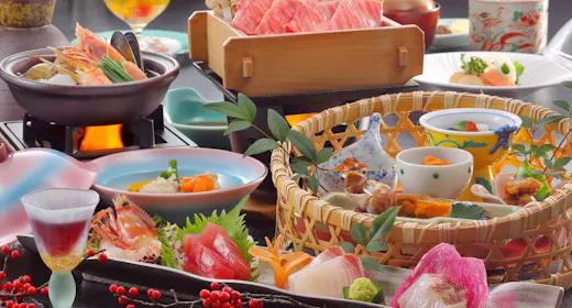【一休の日】通常料金から5%OFF!和風ブイヤベース鍋と特選牛せいろ蒸しがおいしい!かがり火御膳