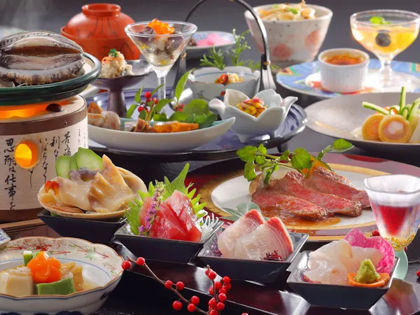 【一休の日】通常料金から5%OFF!仙台牛ステーキ&活き鮑酒蒸しがおいしい!緑水御膳プラン