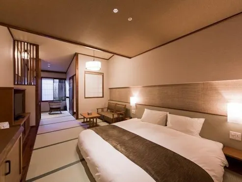 【Gedung Utama】Kamar Double Deluxe Gaya Jepang-Barat dengan Bak Mandi Hinoki.