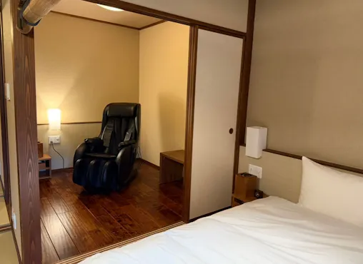 【Kamar Twin Gaya Jepang dengan Pemandian Kayu Hinoki dan Kursi Pijat】