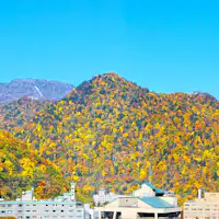 宿から望む紅葉絶景