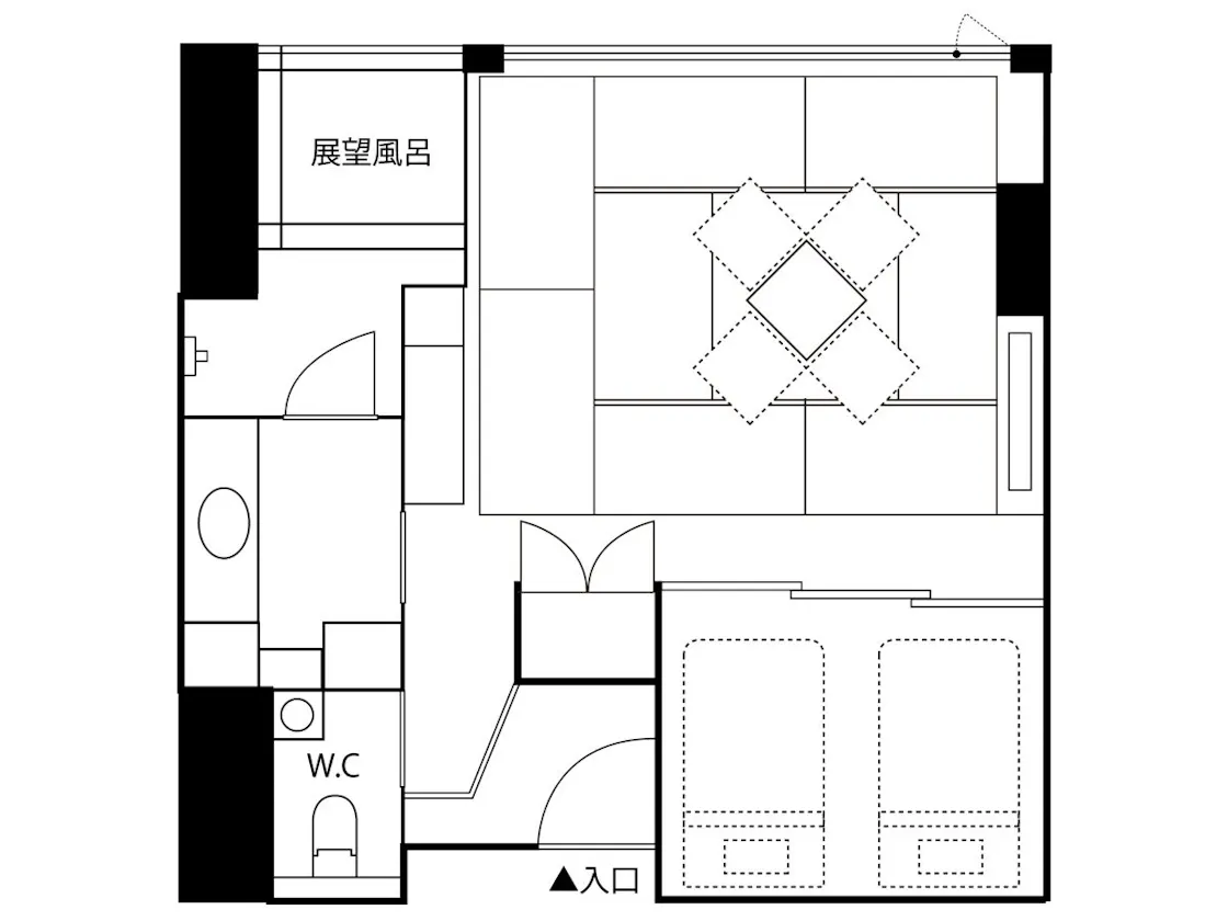客室温泉展望風呂付和洋室