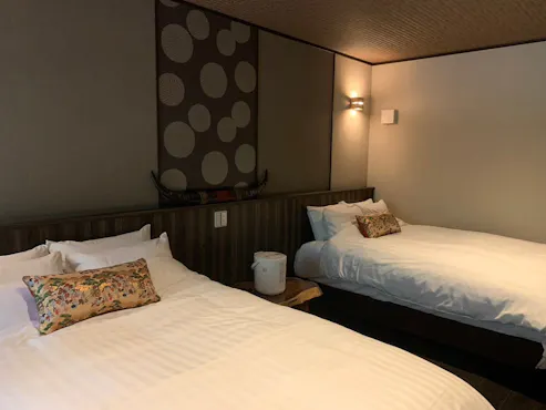 【ห้องพักพร้อมอ่างอาบน้ำกลางแจ้ง B】เมซอนเนต ห้องนอน