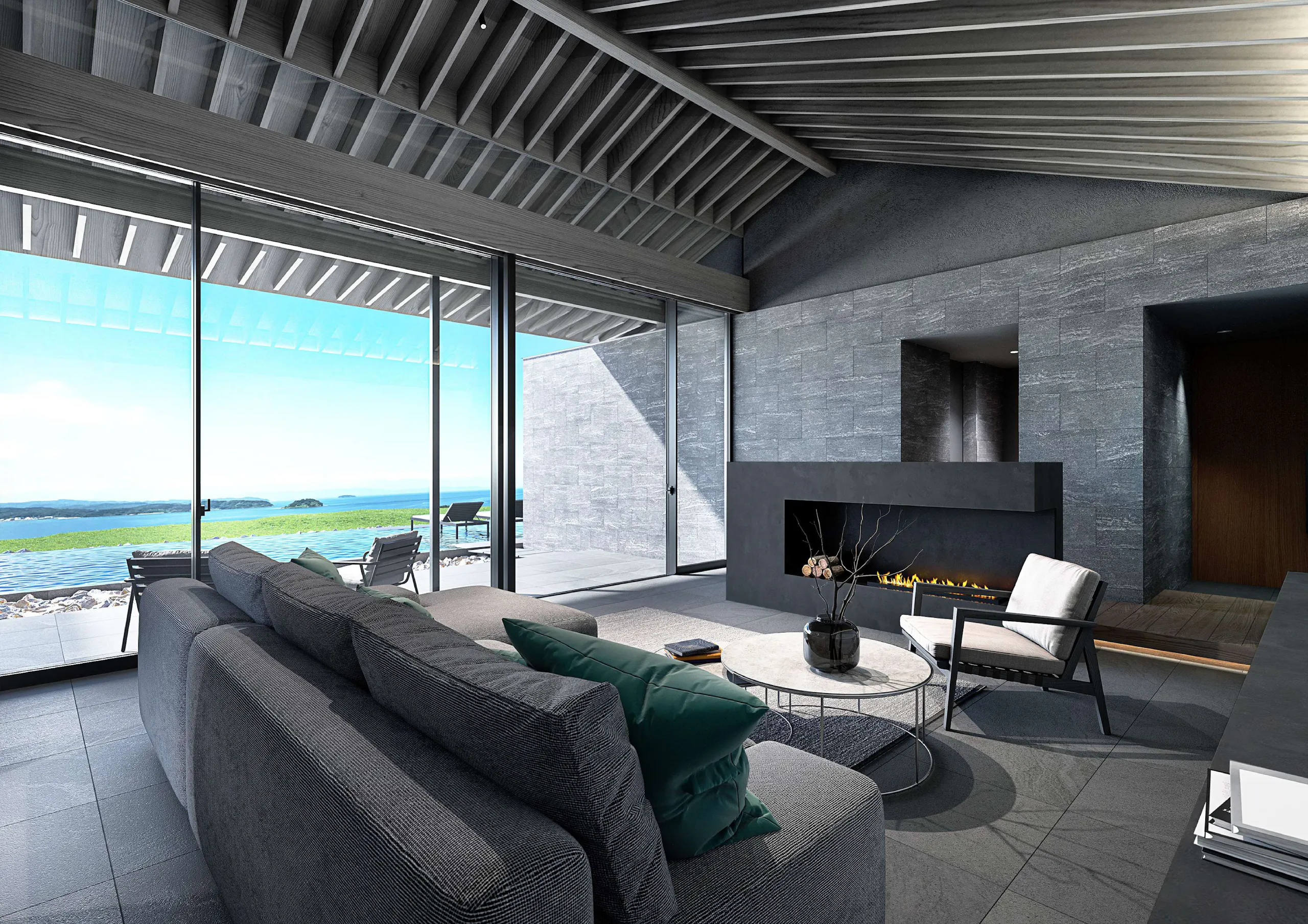 天草の海に面したTAYUTAのオーシャンビュースイートヴィラ