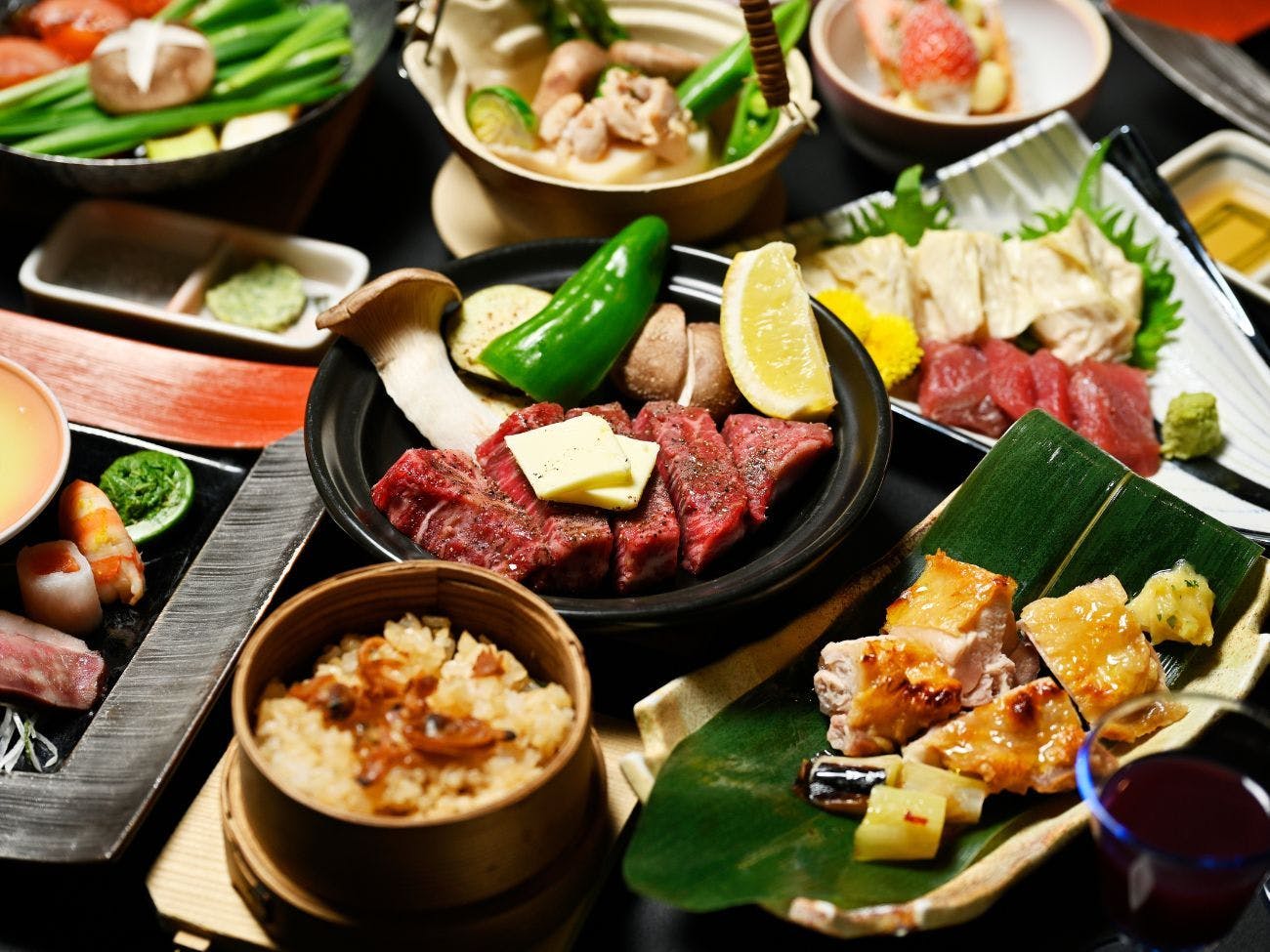 （夕食例）ステーキ付き会席料理プラン