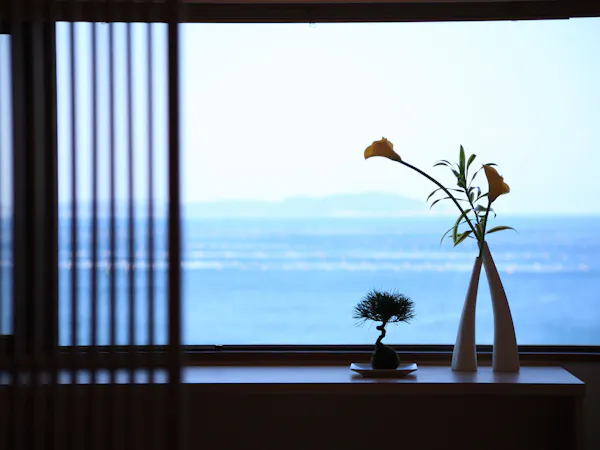お部屋から眺める海の景色が最高。