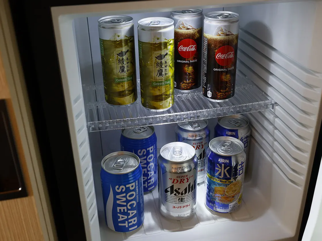 内風呂温泉付客室の冷蔵庫の飲料は無料。