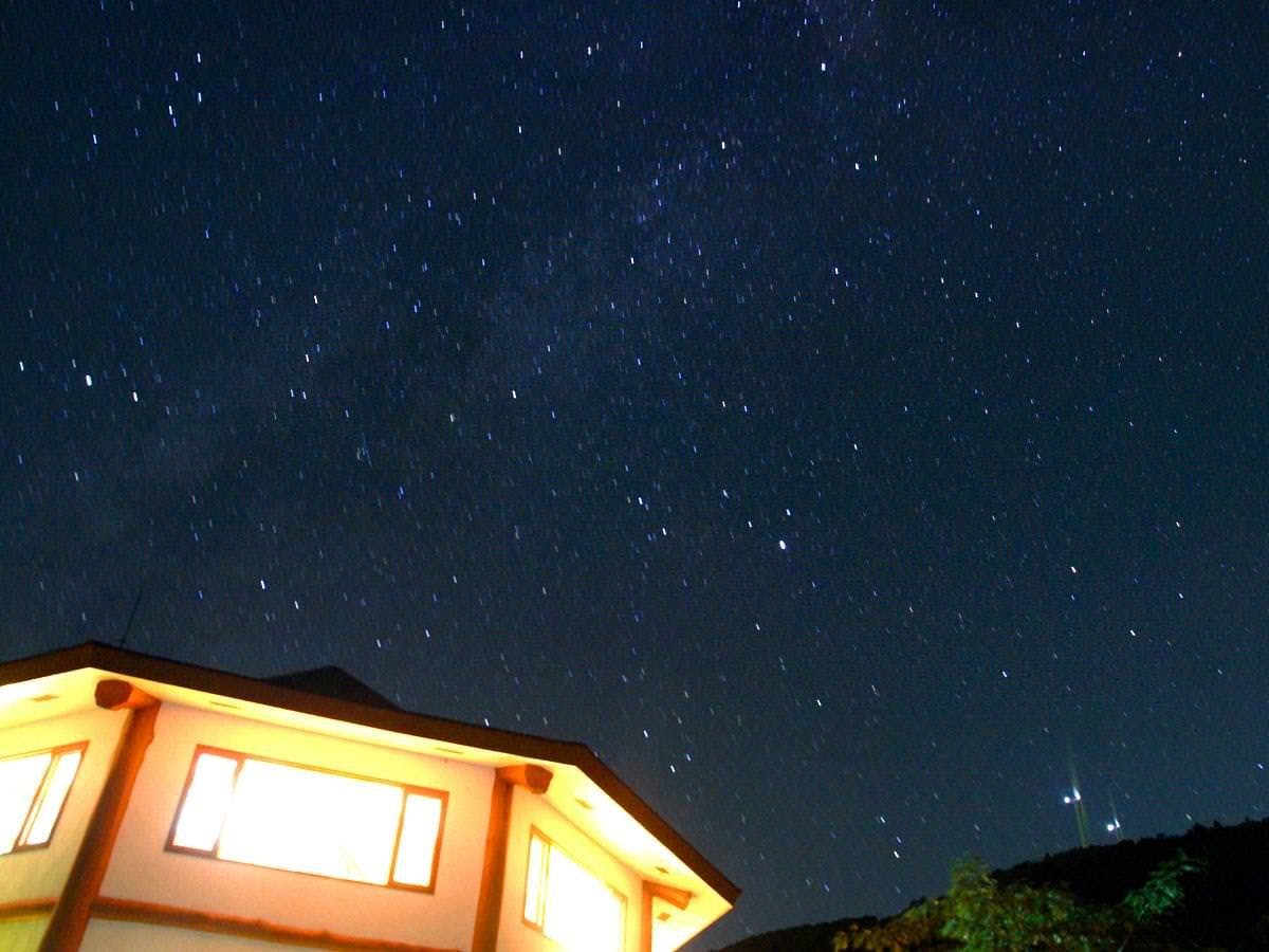星空とログハウス
